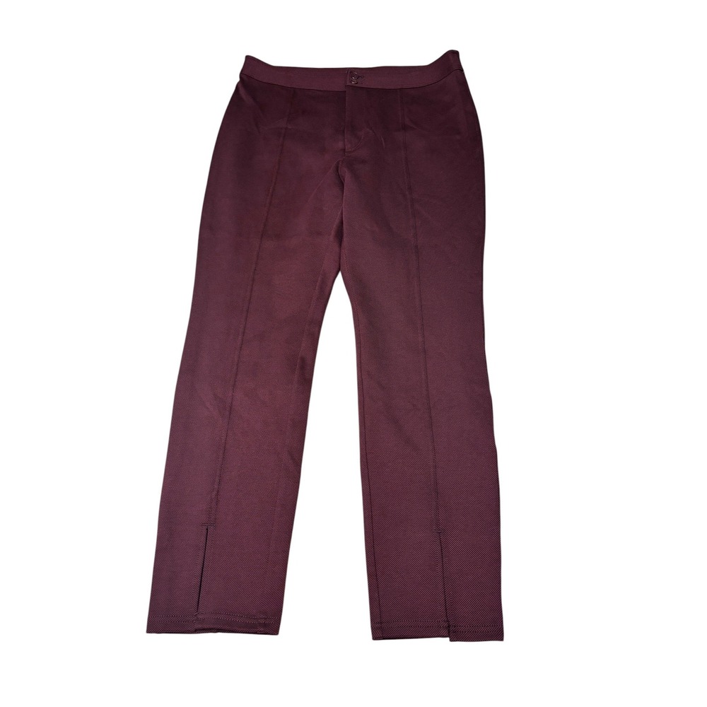 NWT Maeve Anthropologie Plum Textured High Rise Seam Front Womens 14 W34 L28